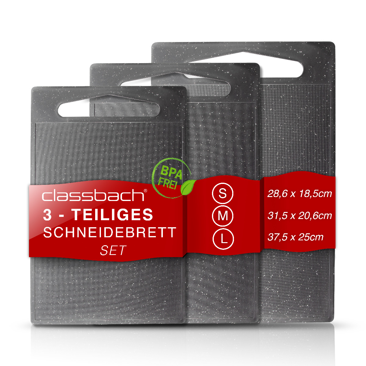 C-SB Granitoptik Set 4012 profi-electro.de in K Classbach Schneidebretter 3er hellgrau